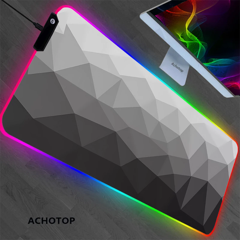 Black And White Mouse Pad Gamer RGB Mousepad Large Art LED Lighting Desk Mat Gaming Accessories Mousemat Natural Rubber Carpets
Black And White Mouse Pad Gamer RGB Mousepad Large Art LED Lighting Desk Mat Gaming Accessories Mousemat Natural Rubber Carpets