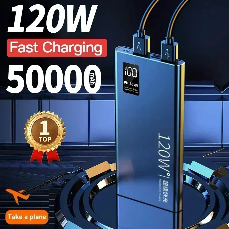50000mAh Power Bank 120W Super Fast Charging 100% Sufficient Capacity Portable Battery Charger Digital Display For iPhone Xiaomi
50000mAh Power Bank 120W Super Fast Charging 100% Sufficient Capacity Portable Battery Charger Digital Display For iPhone Xiaomi