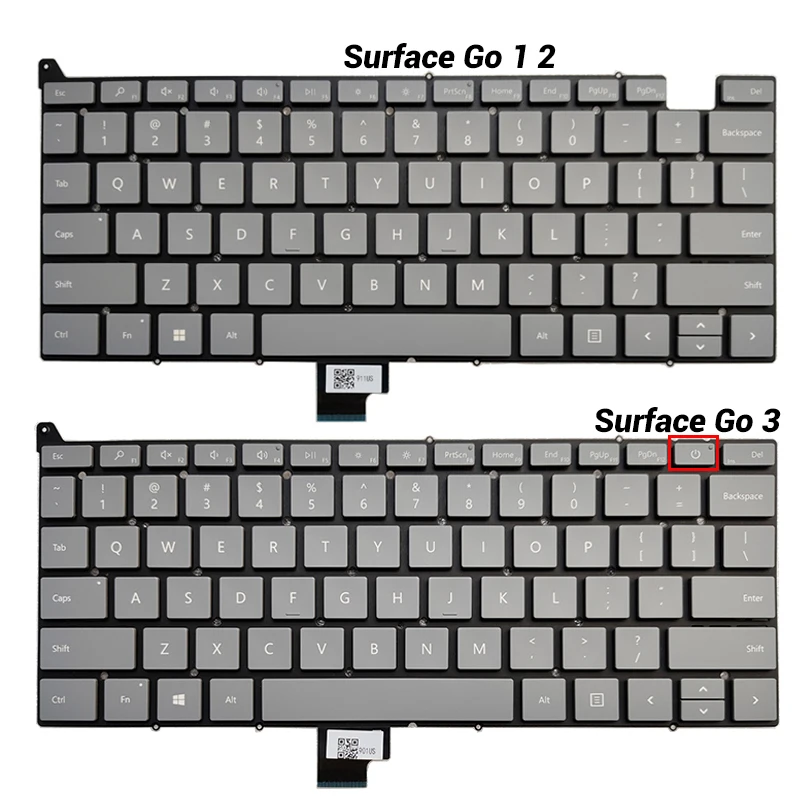 

NEW For Microsoft Surface 1943 1963 Go 2 Go 3 US Keyboard Sliver NSK-916PQ AEZ91U06110/NSK-901PQ AEZ91U02110