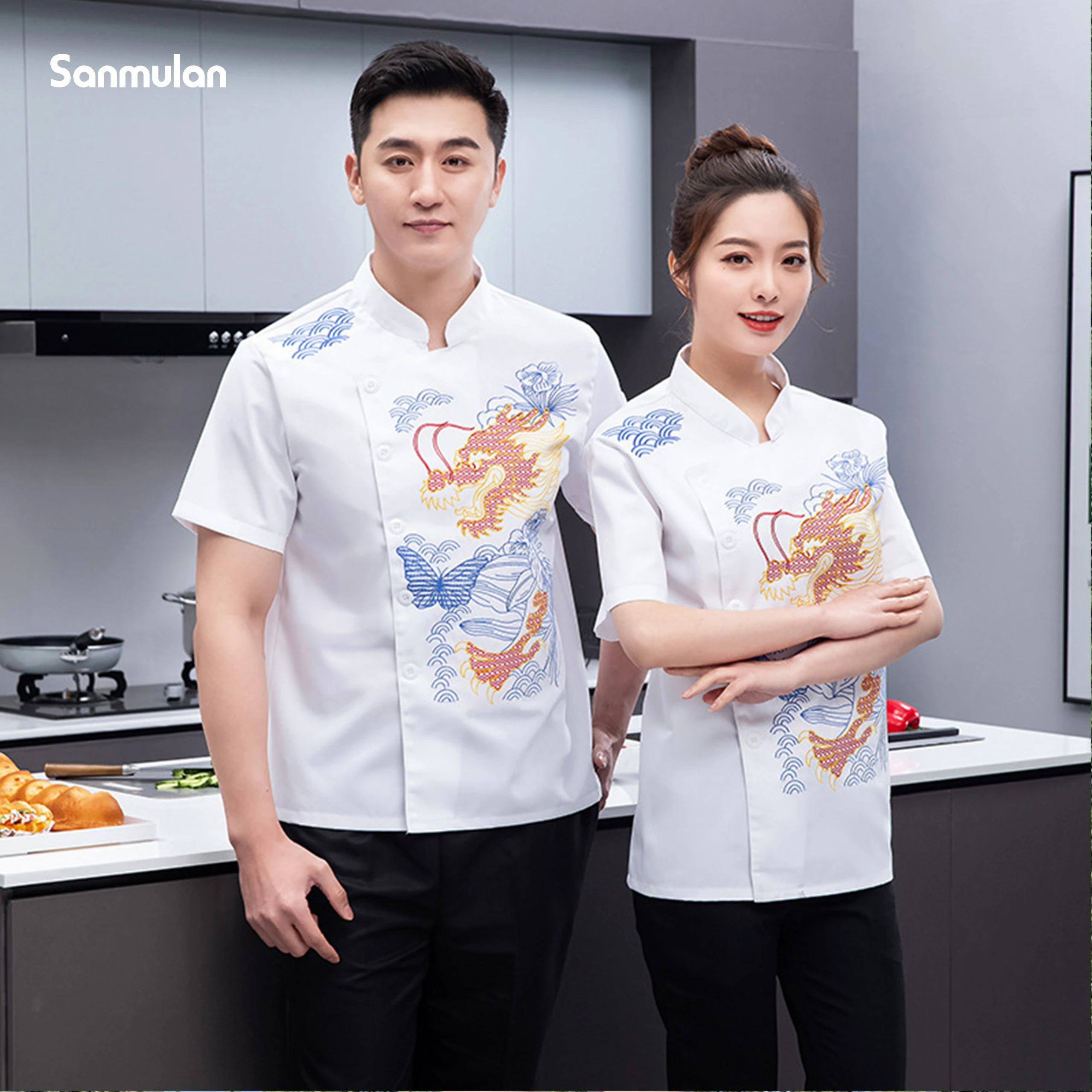 Hotel Chef Uniform Short-sleeved Work Clothes Men's and Women's Clothing Hotel Kitchen Back Kitchen Catering Clothing Plus White
Hotel Chef Uniform Short-sleeved Work Clothes Men's and Women's Clothing Hotel Kitchen Back Kitchen Catering Clothing Plus White