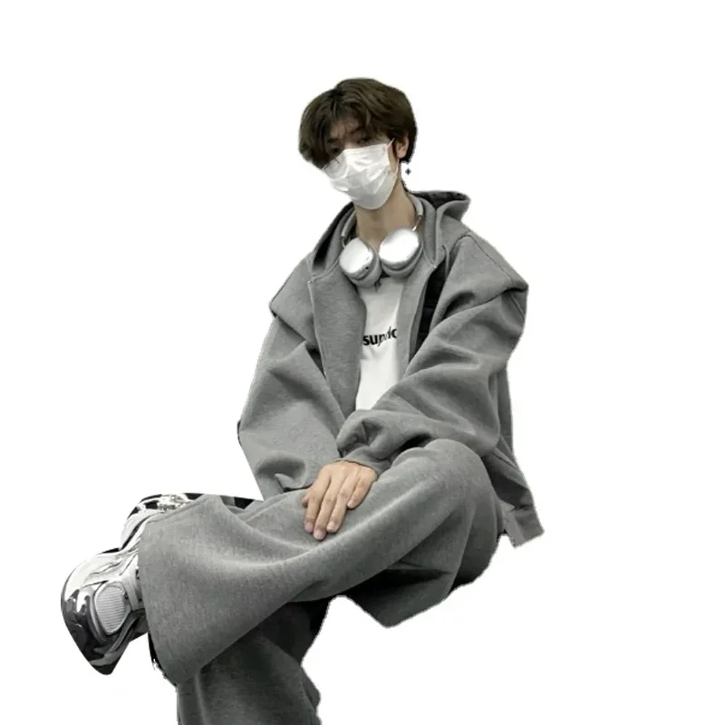 Autumn Fashion Wear Gray Shoulder Sweatshirt Boys Zipper Short Cardigan Heavy Hooded Niche Korean Style High-end Jacket Urban
Autumn Fashion Wear Gray Shoulder Sweatshirt Boys Zipper Short Cardigan Heavy Hooded Niche Korean Style High-end Jacket Urban