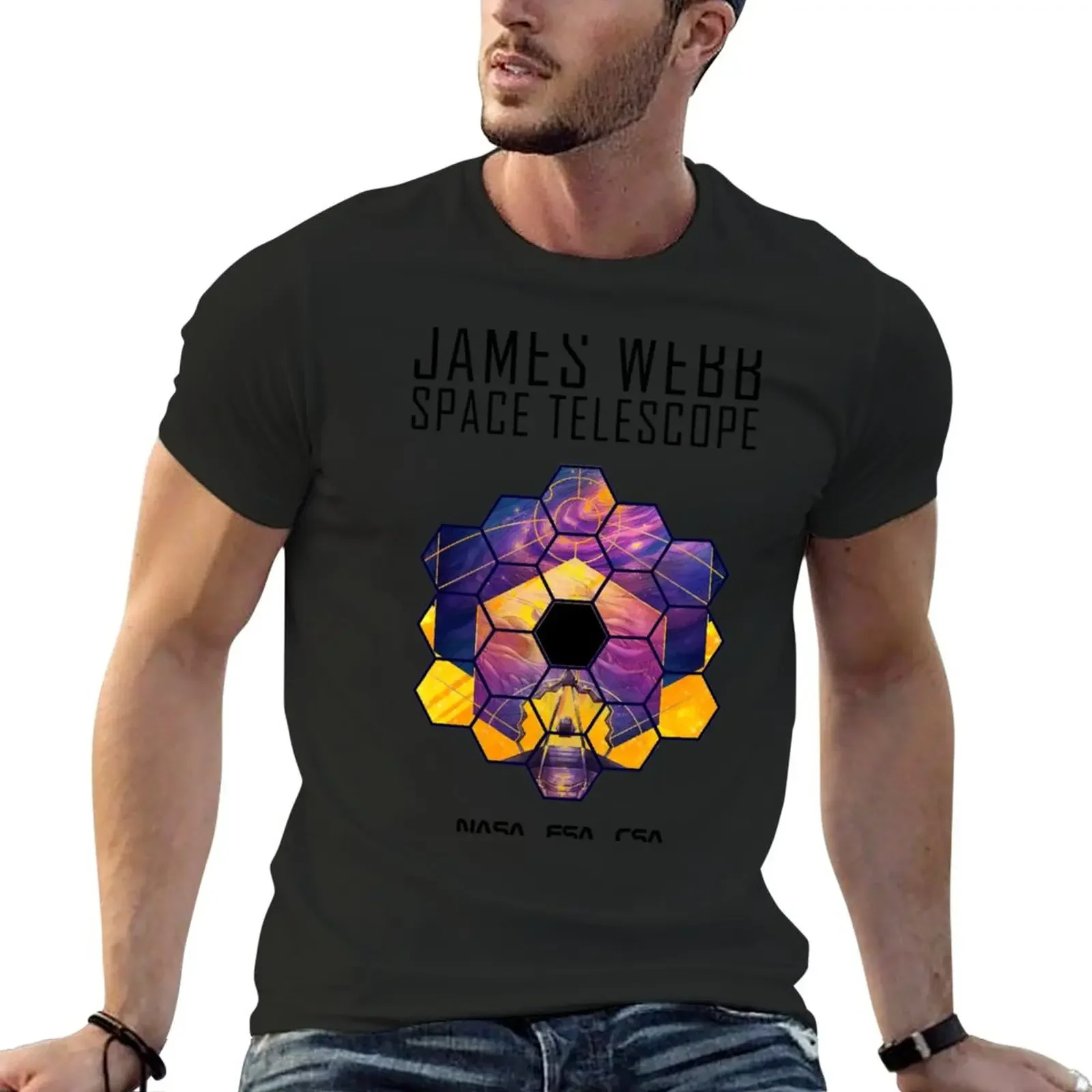 

Футболка с космическим телескопом James Webb, мужская одежда из аниме на заказ