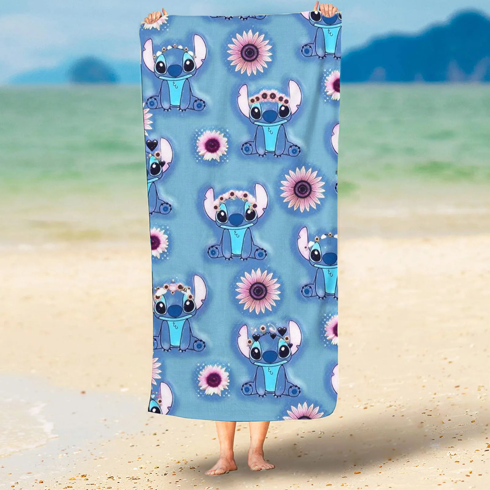 

Lilo & Stitch Beach Towel Disney Choice Cartoon Cute Room Home Shower Travel Decor Bath Baby Children Hand Towels For Bathroom