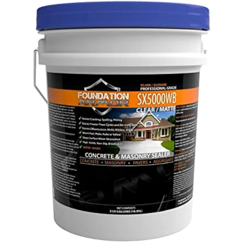 

5-Gal.SX5000 WB DOT Approved Water Based Silane Siloxane Penetrating Concrete ,Brick ,Paver and Natural Stone Sealer
