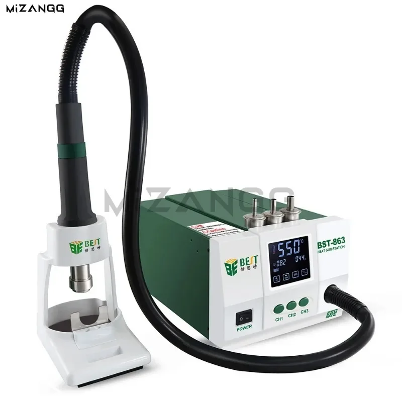 BST-863 Digital Display LCD Touch Thermostat Anti-static Hot Air Gun Hot Air Gun Desoldering Station
BST-863 Digital Display LCD Touch Thermostat Anti-static Hot Air Gun Hot Air Gun Desoldering Station