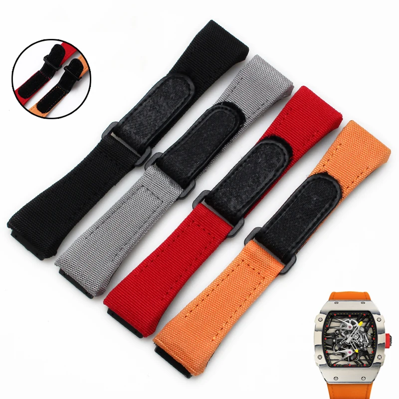 Nylon watchband For richard mille RM011 RM3502 RM056 canvas watch bracelet wristwatches band oramge red black band
Nylon watchband For richard mille RM011 RM3502 RM056 canvas watch bracelet wristwatches band oramge red black band