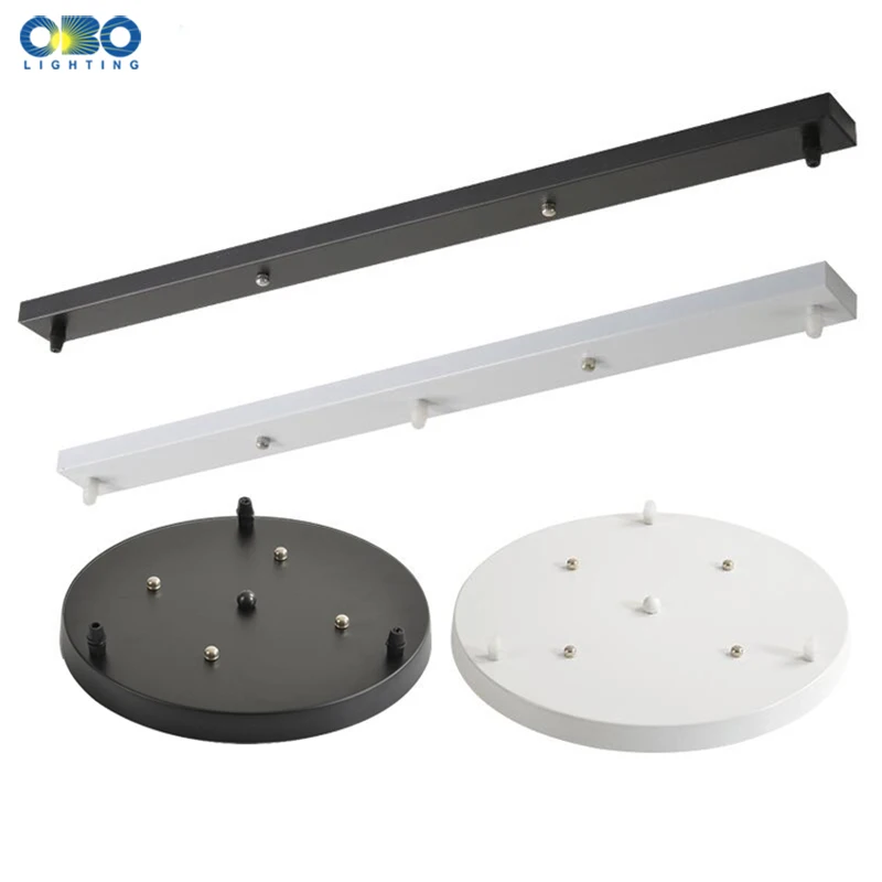 

Ceiling Plate Black/White Iron Pendant Lamp Bases DIY 2/3/4/5 holes 25cm/30cm/40cm/50cm Straight/Round Ceiling Base