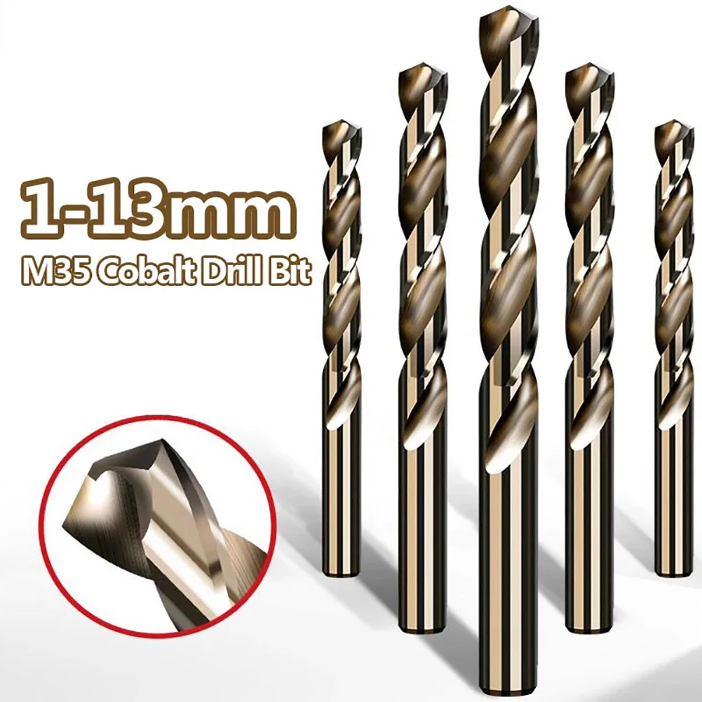 1mm-13mm Twist Drill Cobalt Drill Bit M35 For Stainless Steel Cutting Metalworking Drilling Round Shank Metal Reamer Tools
1mm-13mm Twist Drill Cobalt Drill Bit M35 For Stainless Steel Cutting Metalworking Drilling Round Shank Metal Reamer Tools
