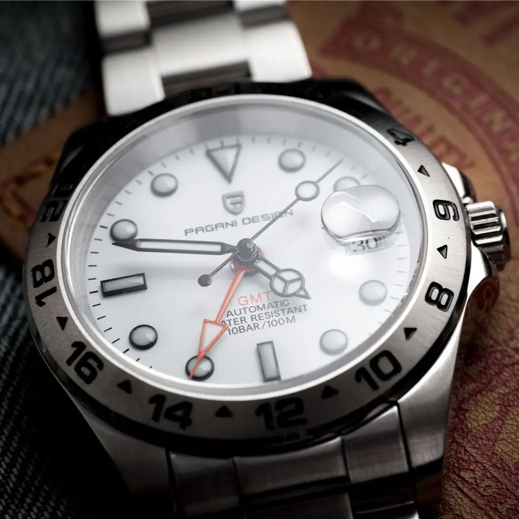 PAGANI DESIGN 40MM GMT Men Mechanical Wristwatch Luxury NH34 Automatic Watch Men's Stainless Steel Waterproof Clock Reloj Hombre
PAGANI DESIGN 40MM GMT Men Mechanical Wristwatch Luxury NH34 Automatic Watch Men's Stainless Steel Waterproof Clock Reloj Hombre