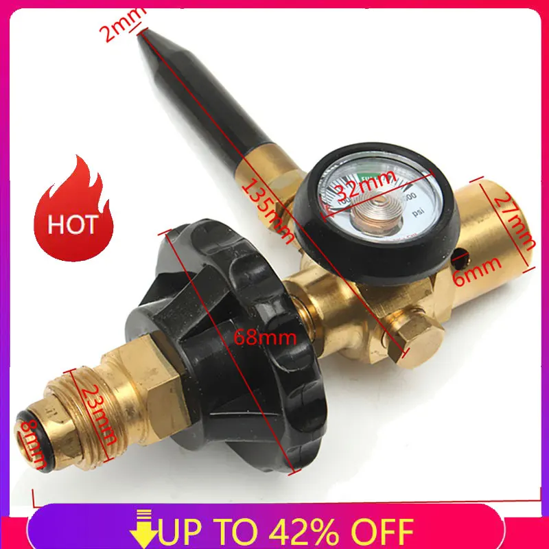 145*135mm Brass Helium Latex Balloon Inflator Regulator With Pressure Gauge For G5/8 Tank Valves Pressure Reducer
145*135mm Brass Helium Latex Balloon Inflator Regulator With Pressure Gauge For G5/8 Tank Valves Pressure Reducer