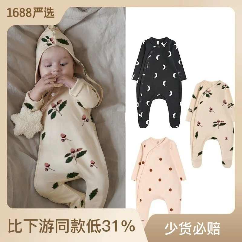 

Jenny&Dave Baby jumpsuit for spring and autumn, male and female babies, long sleeved crawling clothes for newborns, fully open s