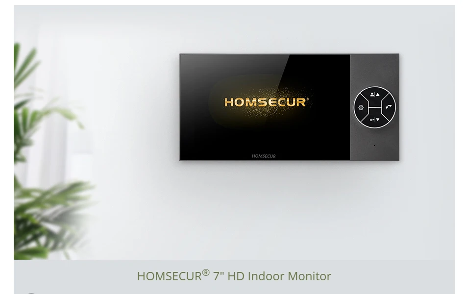 S6badf576b4a8433f90edceb6adae0169w 7" HD Indoor Monitor Mute Mode Support with DC15 Plug for HOMSECUR 4 Wire Video Door Phone Intercom Home Security Family
