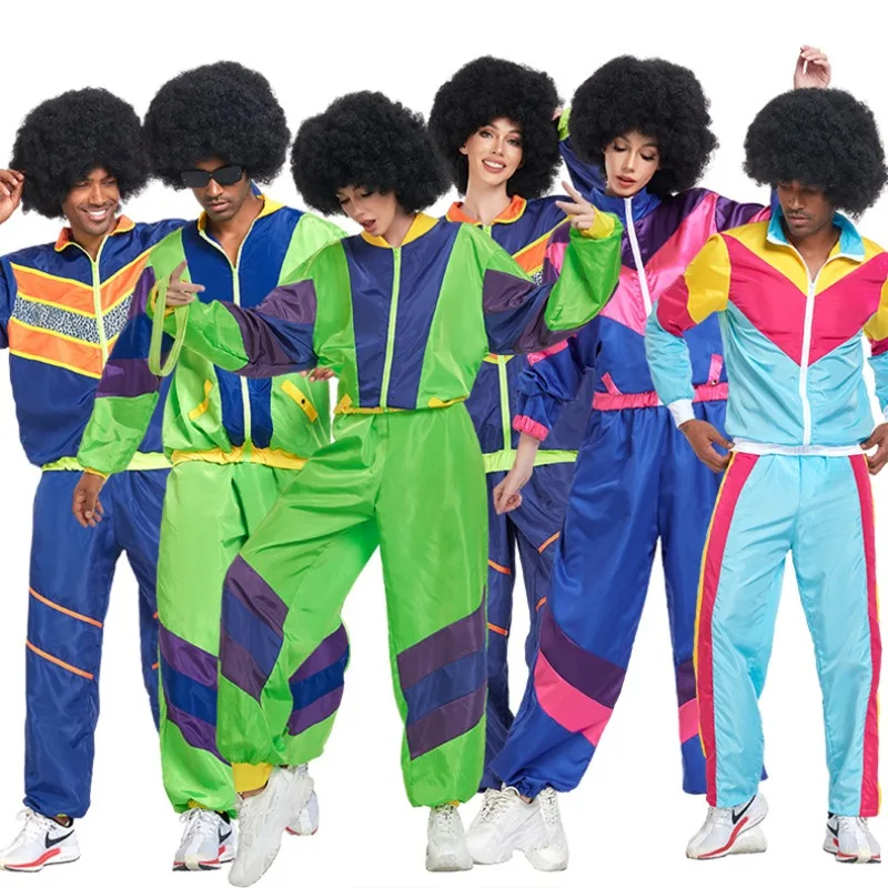 

Ladies Halloween Retro Disco 70s Couple Attire Hippie Dance Hip-hop Cosplay Stage Performance Costumes Girlfriend Birthday Gifts