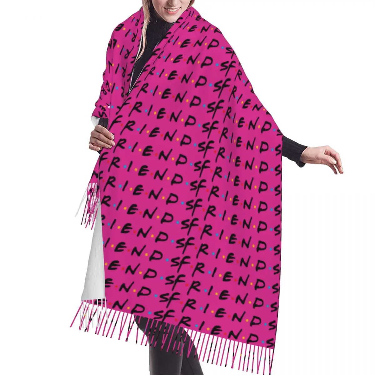 Female Large Friends Scarves Women Winter Fall Thick Warm Tassel Shawl Wrap Fashion Versatile Female Scarf
Female Large Friends Scarves Women Winter Fall Thick Warm Tassel Shawl Wrap Fashion Versatile Female Scarf