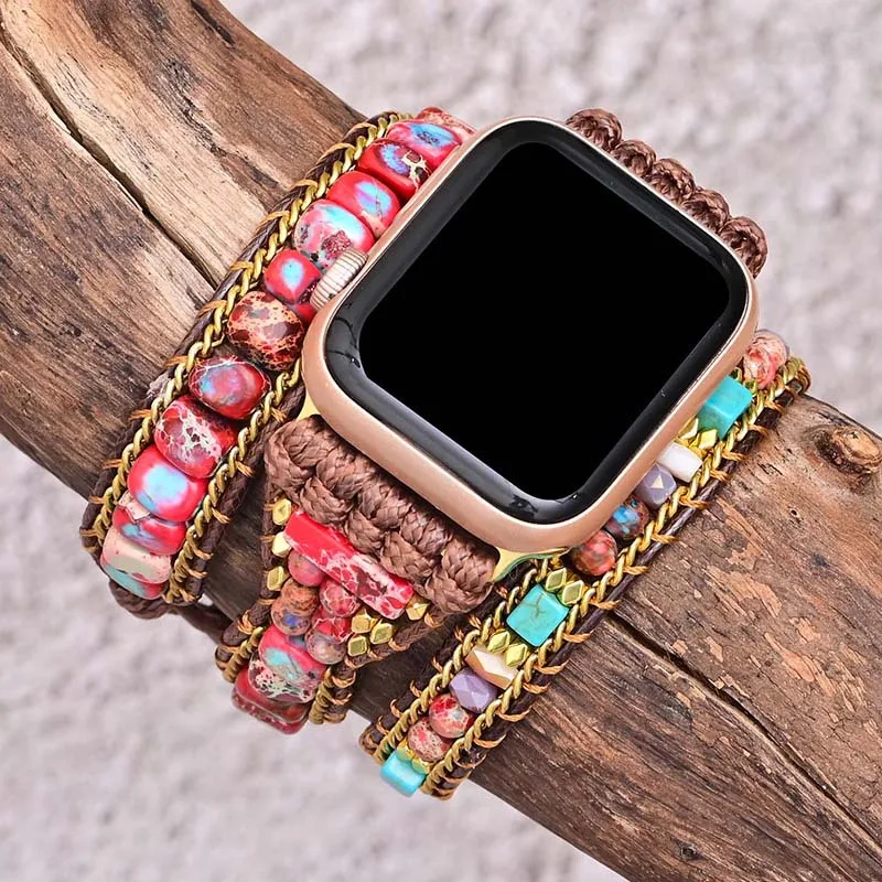 Bohemian Ladies Men Boho Strap For Apple Watch Band Ultra 7 8 6 5 4 Retro Mixed Natural Stones Jewelry Multi Wrap Bracelet Gift
Bohemian Ladies Men Boho Strap For Apple Watch Band Ultra 7 8 6 5 4 Retro Mixed Natural Stones Jewelry Multi Wrap Bracelet Gift