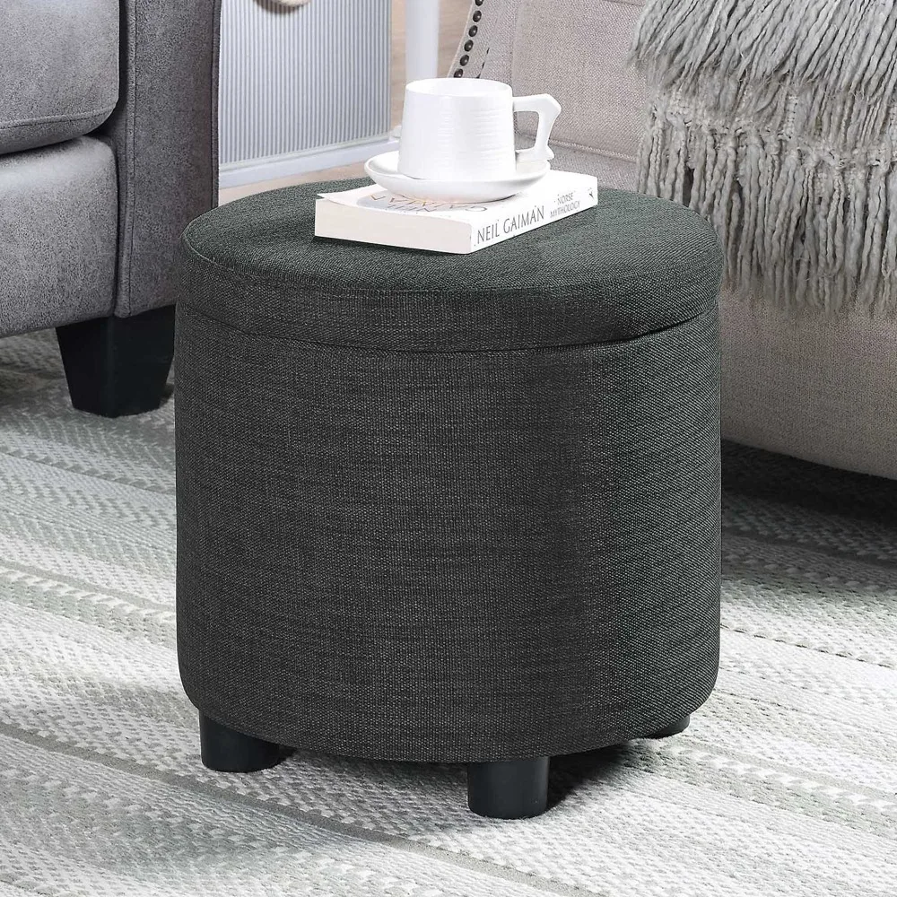 Designs4Comfort Round Accent Storage Ottoman with Reversible Tray Lid, Dark Charcoal Gray Fabric
Designs4Comfort Round Accent Storage Ottoman with Reversible Tray Lid, Dark Charcoal Gray Fabric