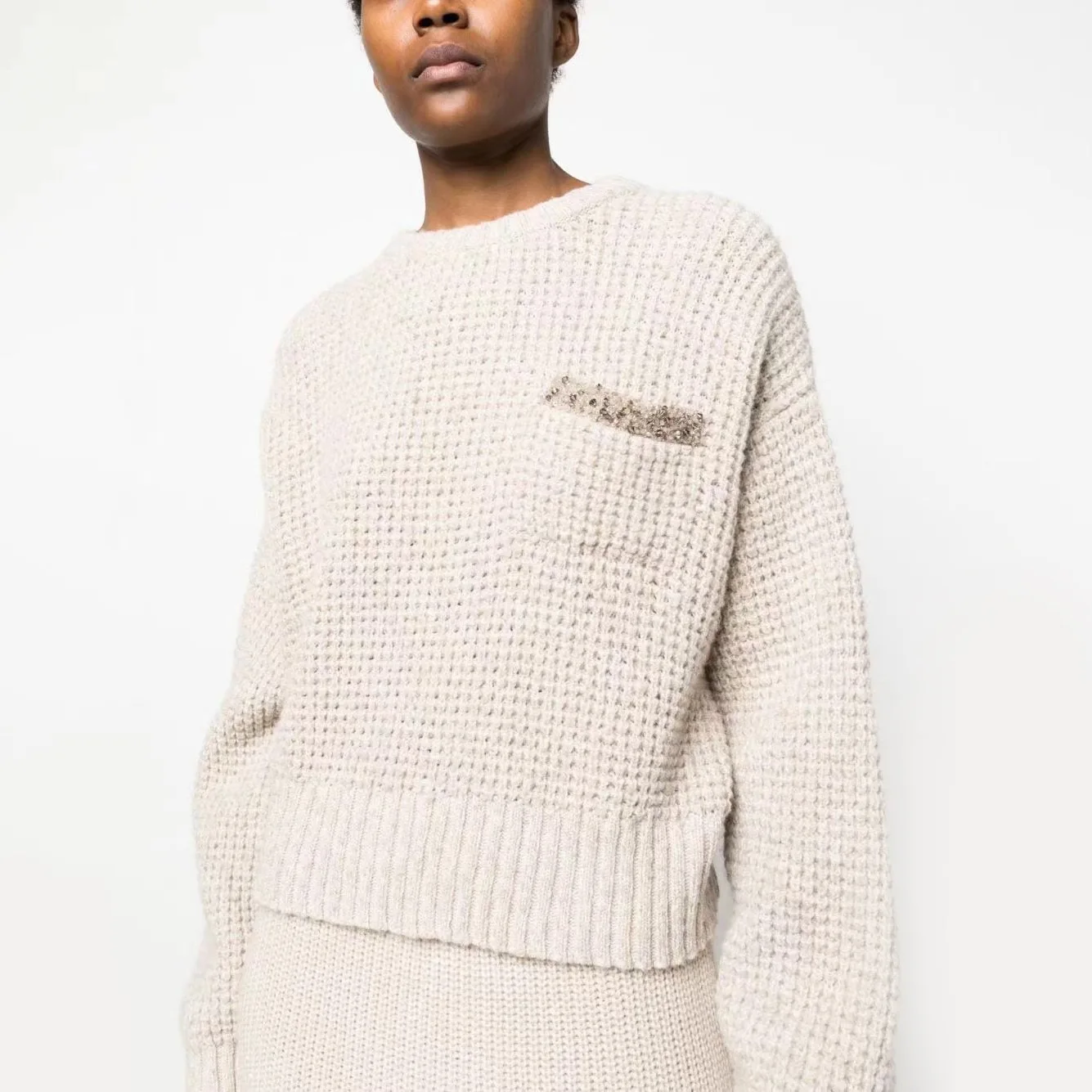 Autumn 2023 New Women Long Sleeve Knitted Pullover Tops Ladies O-Neck Pocket Diamond Decoration Fashion Solid Color Sweater
Autumn 2023 New Women Long Sleeve Knitted Pullover Tops Ladies O-Neck Pocket Diamond Decoration Fashion Solid Color Sweater