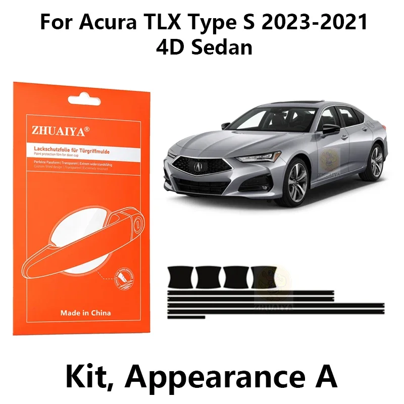 

Защитная пленка ZHUAIYA для красок дверной ручки, ТПУ PPF для Acura TLX Тип S 2023-2021 4D Седан, автомобильные аксессуары