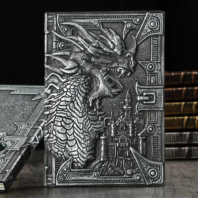 

Утолщенный рельефный дневник с драконом и черепом в виде трехмерного черепа записная книжка в стиле ретро готика записные книжки