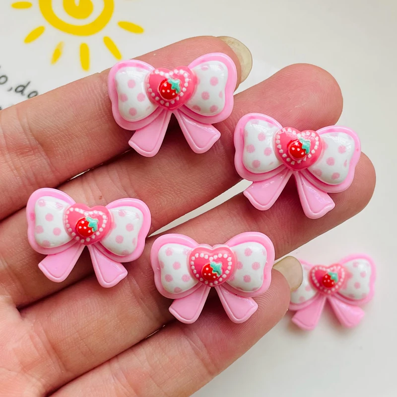 

10 Pcs New Cute Cartoon Strawberry Butterfly Junction Resin Scrapbook Diy Jewelry Wedding Hairpin Accessories Craft