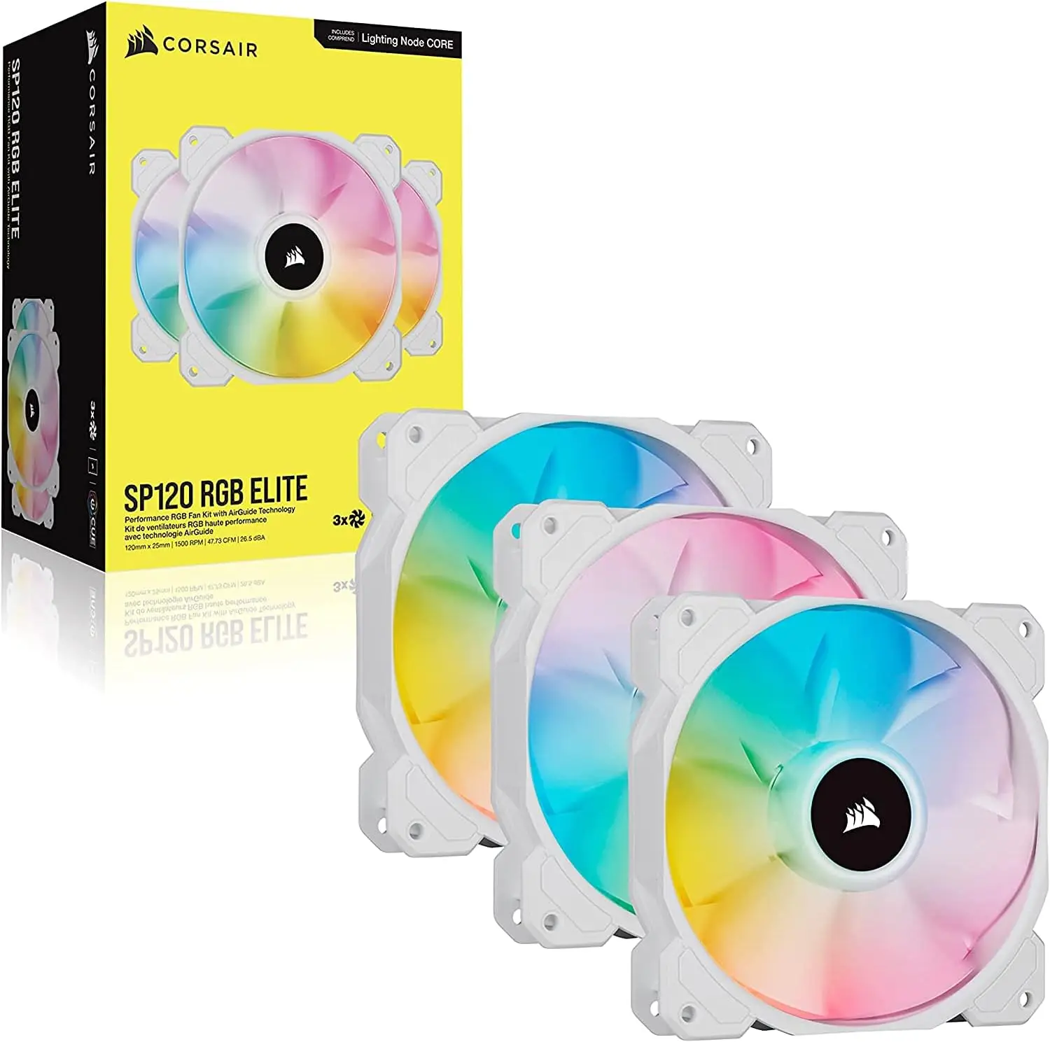 CORSAIR iCUE SP120 RGB Elite Performance 120 мм белый ШИМ тройной вентилятор в комплекте с осветительным элементом iCUE
CORSAIR iCUE SP120 RGB Elite Performance 120 мм белый ШИМ тройной вентилятор в комплекте с осветительным элементом iCUE