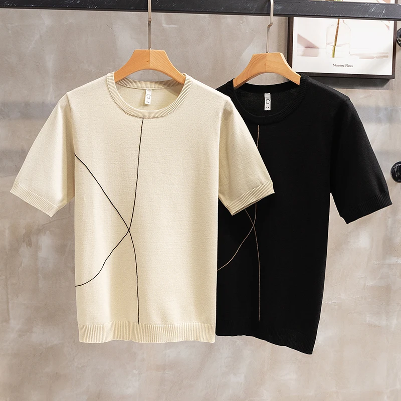 Top Quality Summer Thin Short Sleeved Knitwear T-shirt Men Clothing 2024 Solid Color Slim Fit O-Neck Tee Shirt Streetwear Q06
Top Quality Summer Thin Short Sleeved Knitwear T-shirt Men Clothing 2024 Solid Color Slim Fit O-Neck Tee Shirt Streetwear Q06
