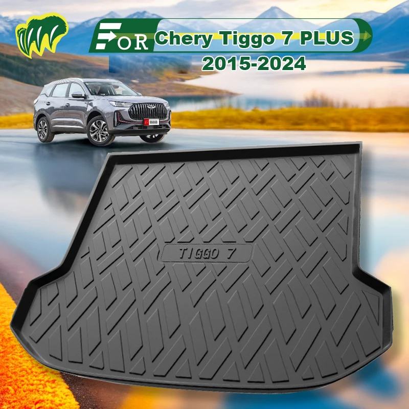 

For Chery Tiggo7 7i PLUS 2015-2024 TPE Custom Fit Car Trunk Mat All Season Black Cargo Mat 3D Shaped Laser Measured Trunk Liners