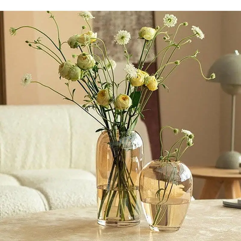 

Transparent Glass Vase Flower Pots Potted Plant Decorative Flower Arrangement Desk Decoration Floral Vases Modern Home Decor