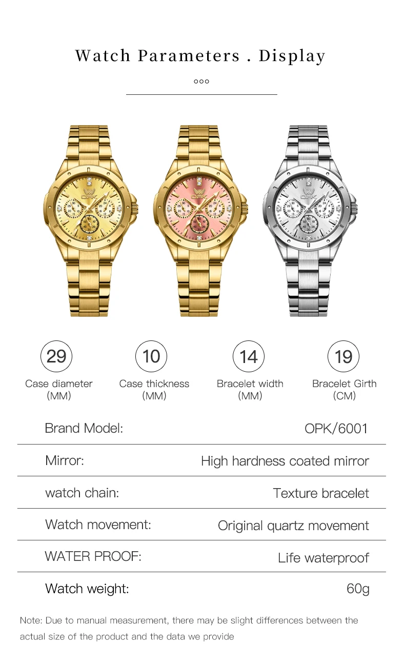 OPK Quartz Watch for Women Multi functional Dial Stainless steel Strap Ladies Hand Clock OPK Quartz Watch for Women Multi functional Dial Stainless steel Strap Ladies Hand Clock