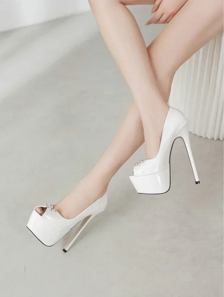 Sexy Patent Leather String Bead Design Peep Toe Women Pumps Stiletto High Heels Elegant Banquet Shoes for Women Tacones De Mujer 10 S6bbad7db70d84d32b8f9451f23cf8b6eN