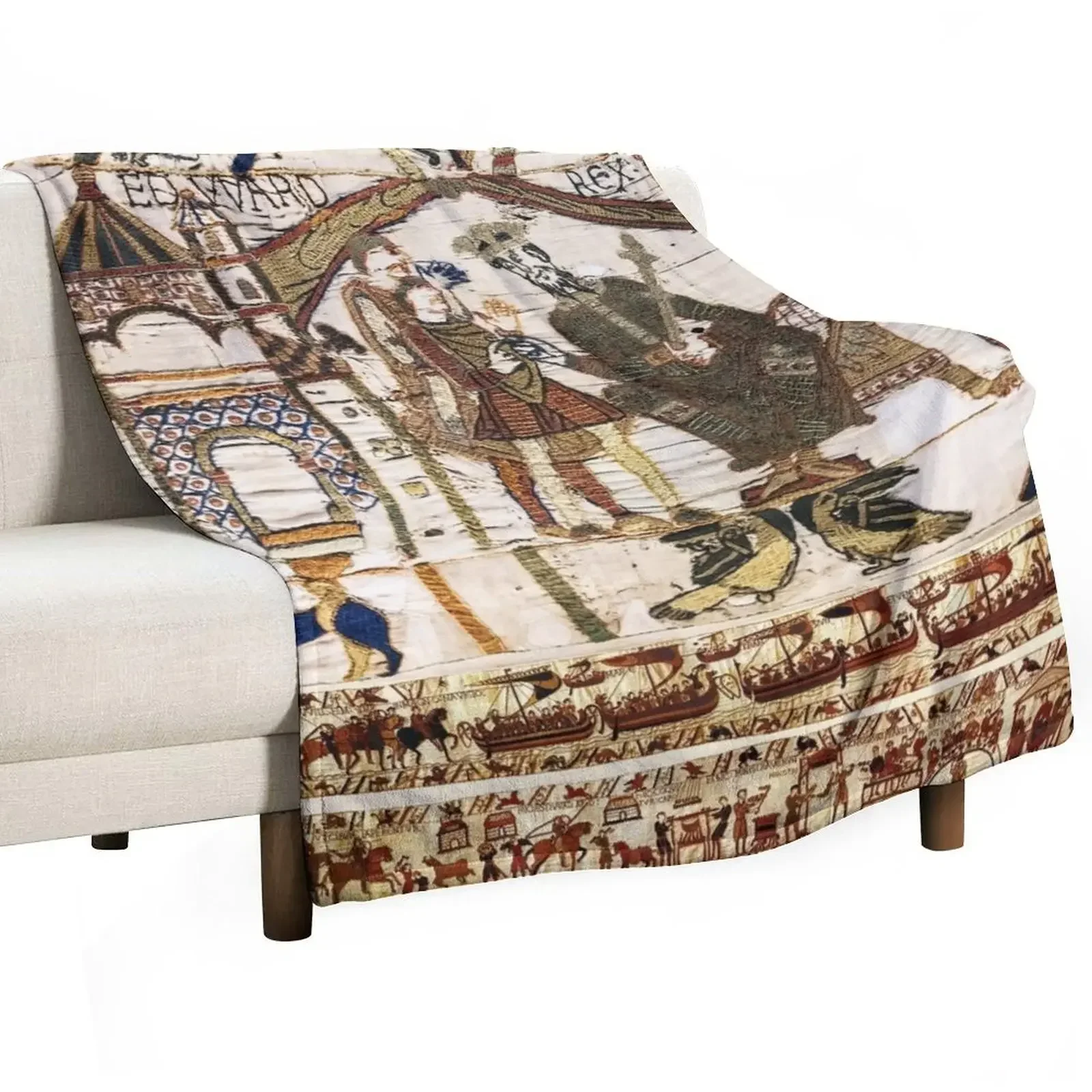 THE BAYEUX TAPESTRY ,King Edward the Confessor and Harold Godwinson at Winchester. Throw Blanket Luxury Brand Retros Blankets
THE BAYEUX TAPESTRY ,King Edward the Confessor and Harold Godwinson at Winchester. Throw Blanket Luxury Brand Retros Blankets