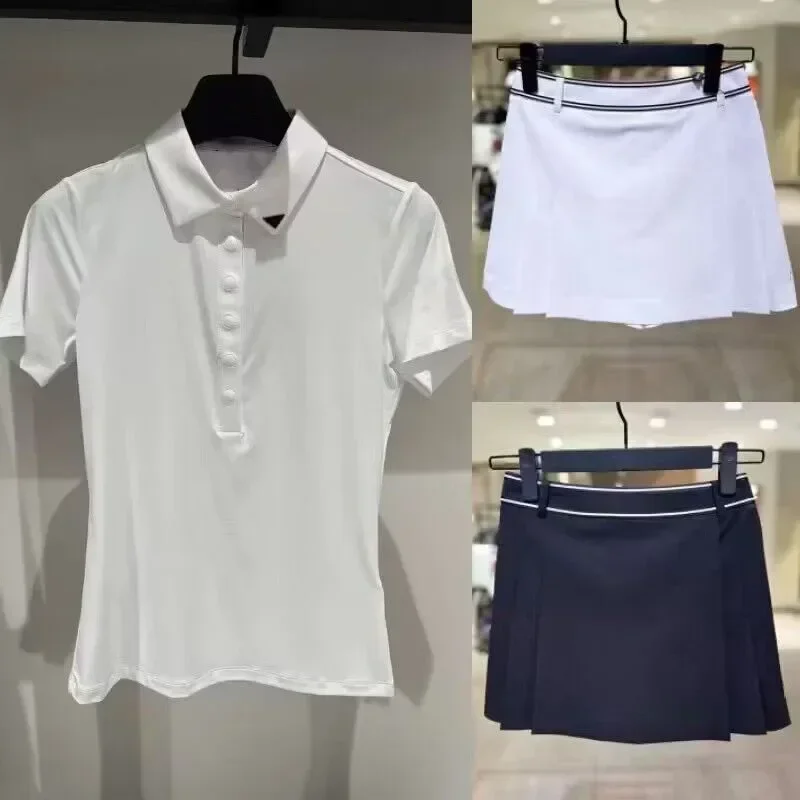 Golf Set Women's Summer Polo Neck Slim Fit Short Sleeve T-shirt Golf Logo Elastic Wrap Short Skirt
Golf Set Women's Summer Polo Neck Slim Fit Short Sleeve T-shirt Golf Logo Elastic Wrap Short Skirt