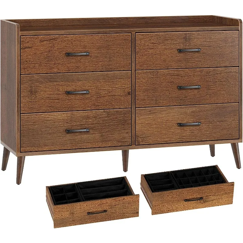 Drawer Dresser Quick Install, 6 Wooden Drawers Storage Dresser with Set of 4 Foldable , Mid Century Rustic Chest of Drawer
Drawer Dresser Quick Install, 6 Wooden Drawers Storage Dresser with Set of 4 Foldable , Mid Century Rustic Chest of Drawer