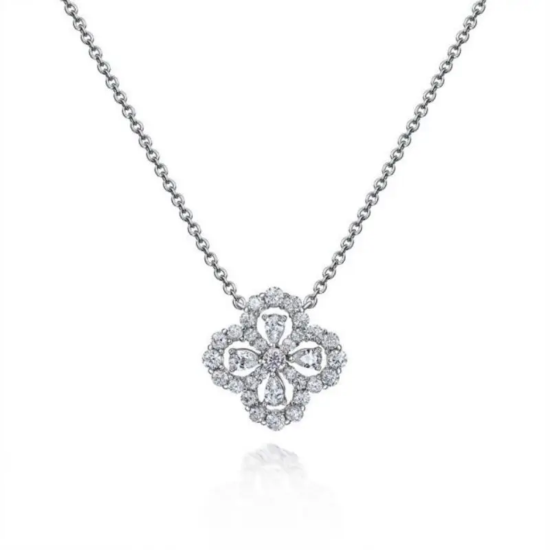 Womens Sterling Silver 2.5*4mm Four Leaf Clover Lucky Symbol Pendant Necklace Fine Jewelry
Womens Sterling Silver 2.5*4mm Four Leaf Clover Lucky Symbol Pendant Necklace Fine Jewelry