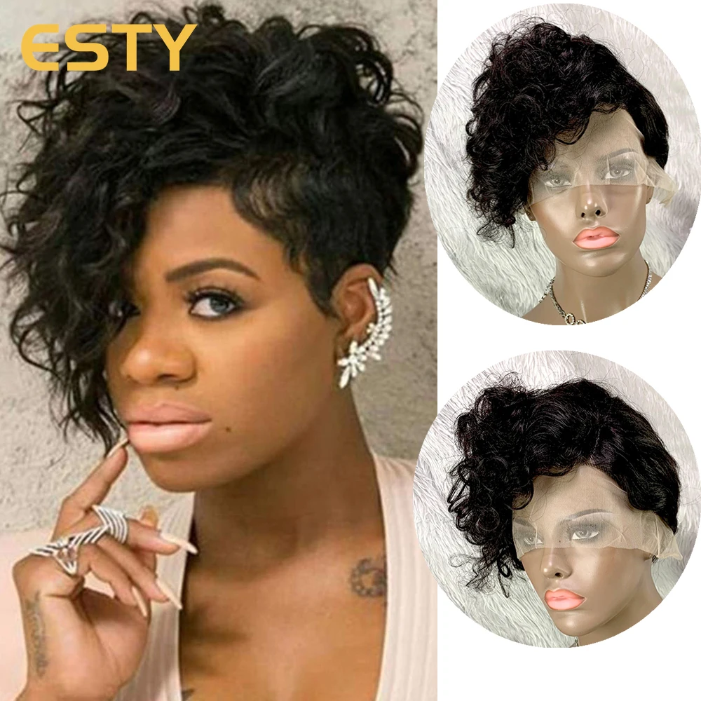 Short Black Wigs with Bangs for Black Women Afro Short Deep Curly Wigs Natural Looking Part Lace Pixie Cut Human Hair Wig 
Short Black Wigs with Bangs for Black Women Afro Short Deep Curly Wigs Natural Looking Part Lace Pixie Cut Human Hair Wig