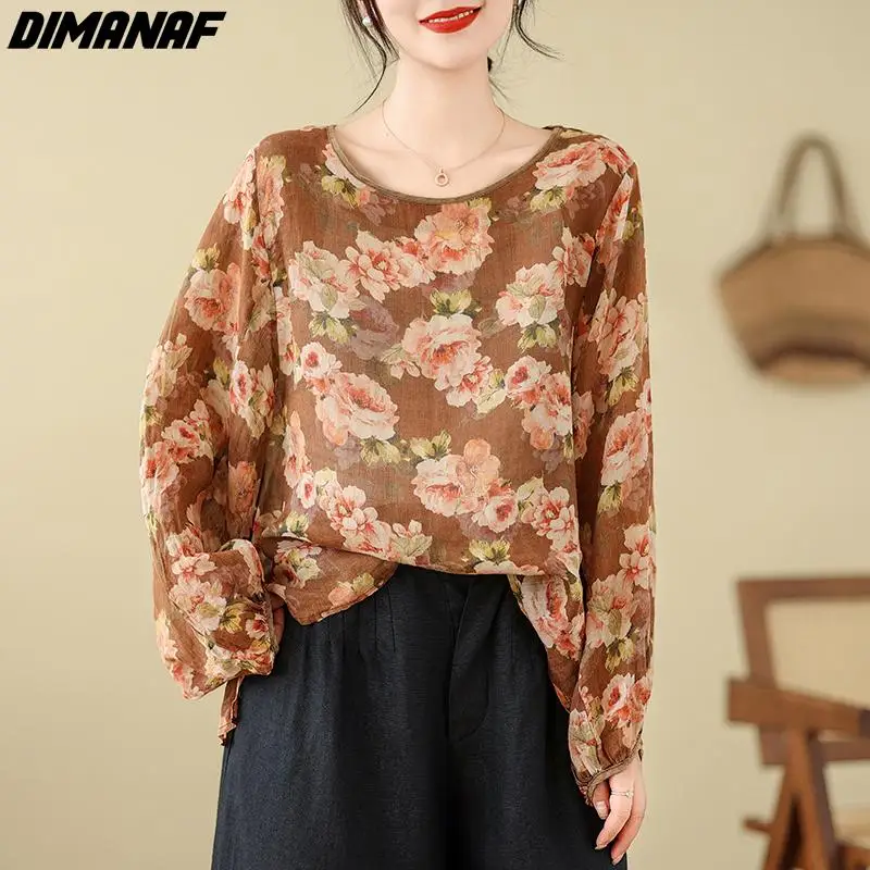 Dimanaf 2024 Plus Size New Summer Blouse Long Sleeve Shirt Floral Print Women Loose Vintage Casual Shirt Tees
Dimanaf 2024 Plus Size New Summer Blouse Long Sleeve Shirt Floral Print Women Loose Vintage Casual Shirt Tees
