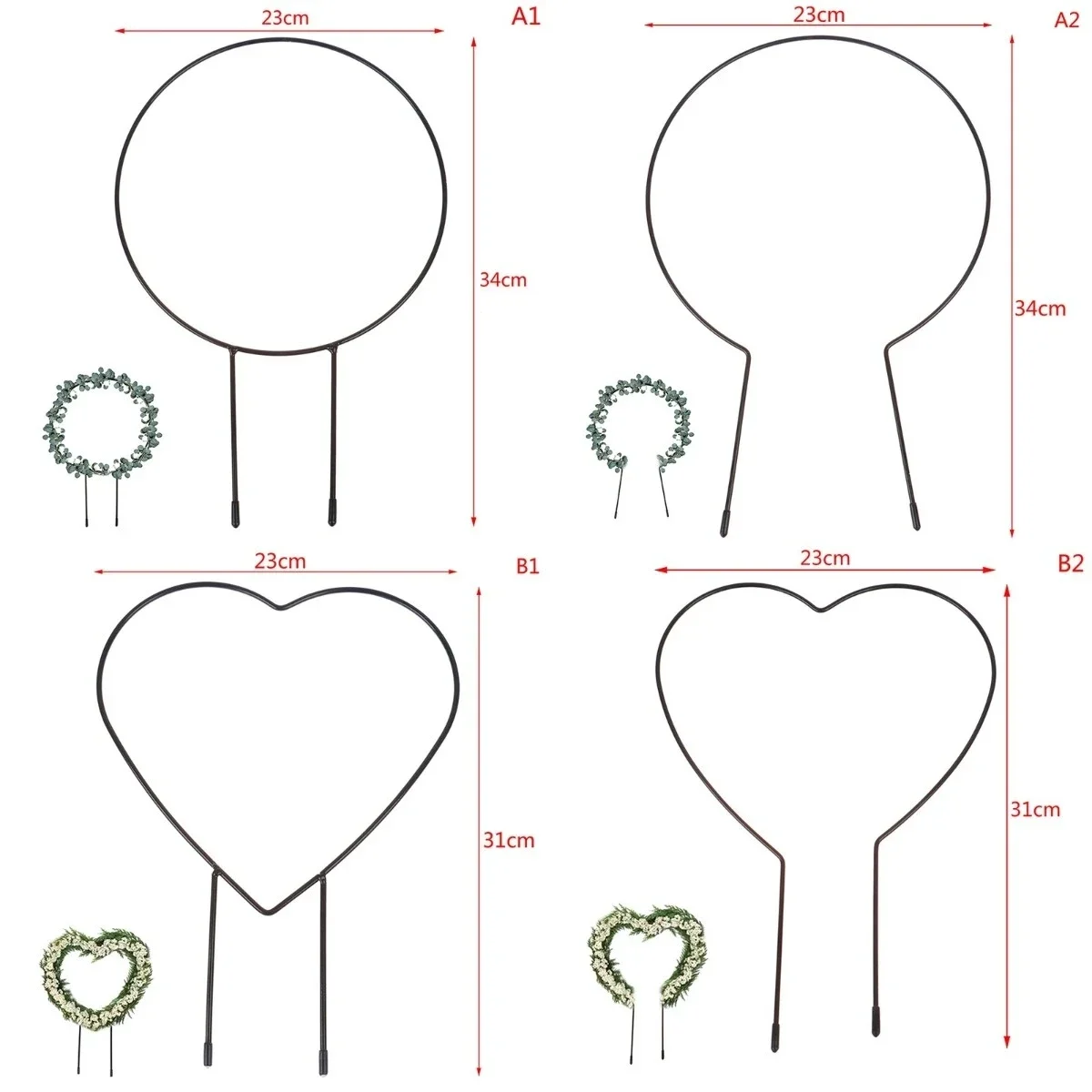 

1 шт. железная стойка для поддержки садовых растений, подставка в форме сердца, круглая стойка для подъема винограда, подставка для цветов, растений, решетчатая рамка, декор для сада