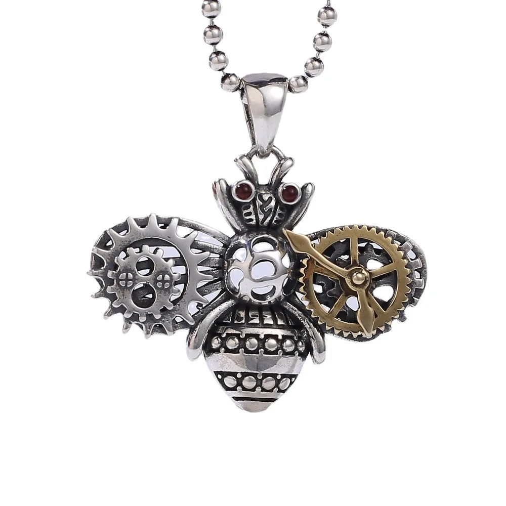 BOCAI 2022 New Real S925 Sterling Silver Gear Steam Bee Pendant, Punk Trend Personalized Gift
BOCAI 2022 New Real S925 Sterling Silver Gear Steam Bee Pendant, Punk Trend Personalized Gift