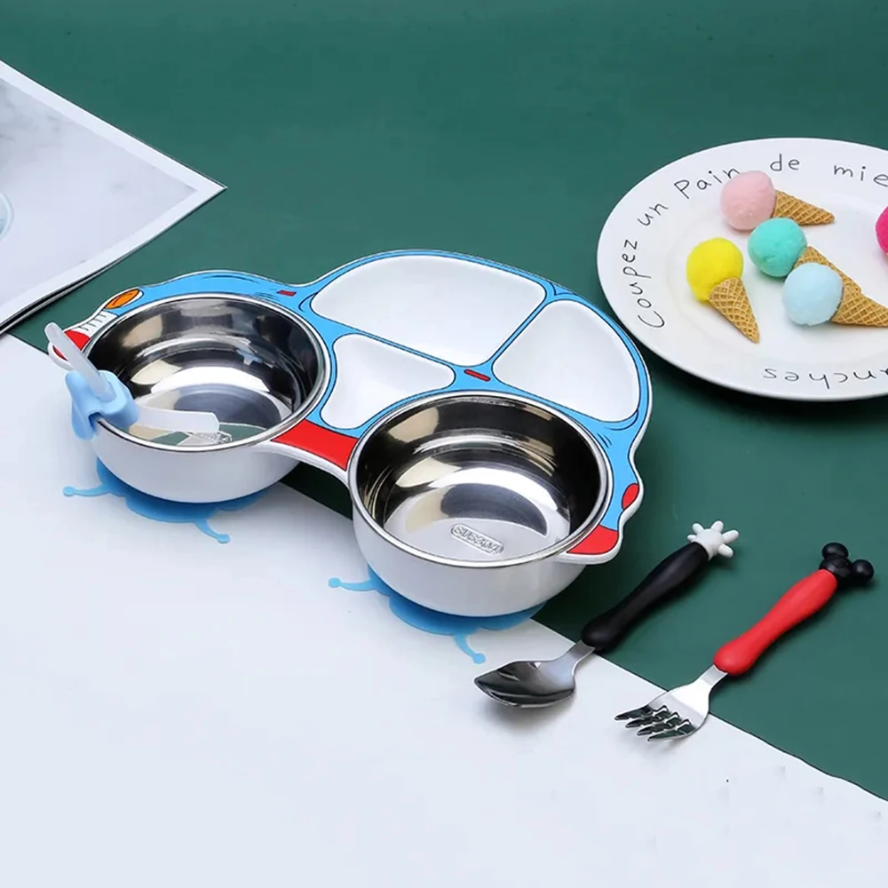 Melario New Stainless Steel Baby Feeding Bowl Children Tableware Set Cute Cartoon Car Shape Dishes Plate Eating Training Dishes
Melario New Stainless Steel Baby Feeding Bowl Children Tableware Set Cute Cartoon Car Shape Dishes Plate Eating Training Dishes