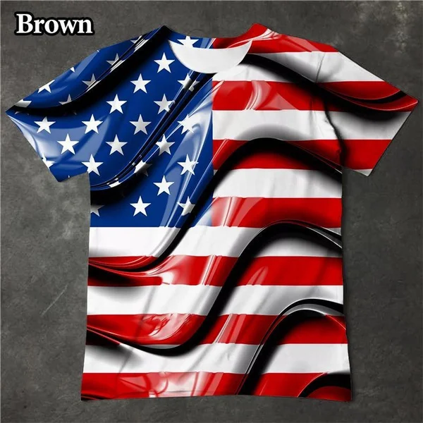 Personality Cool Short Sleeve 3D Printing Fashion Street American Flag T-shirt Casual Eagle Pattern T-shirt
Personality Cool Short Sleeve 3D Printing Fashion Street American Flag T-shirt Casual Eagle Pattern T-shirt