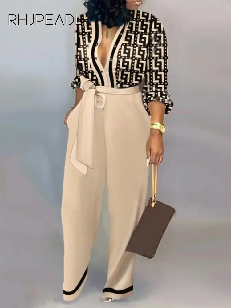 Fashion Print Loose Women Jumpsuit 2023 Spring Long Sleeve High Waist Belt Elegant Rompers Casual Straight Jumpsuits Overalls
Fashion Print Loose Women Jumpsuit 2023 Spring Long Sleeve High Waist Belt Elegant Rompers Casual Straight Jumpsuits Overalls