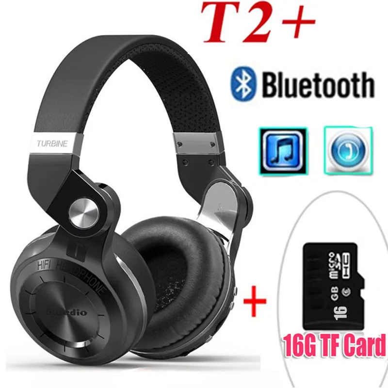 

Original bluedio T2+ foldable over the ear wireless bluetooth headphones BT 4.1 support FM radio& SD card functions Music&phone