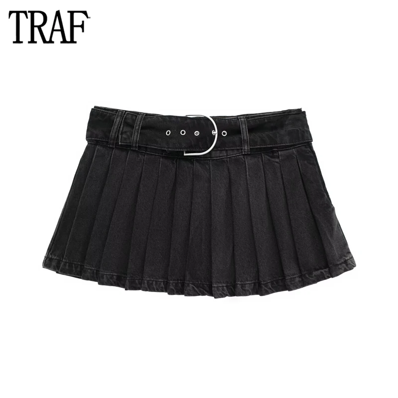 TRAF 2024 Box Pleated Skirt Women Skort Buckle Mid Rise Short Skirts for Women Streetwear Ruched Women's Skirts Belt Mini Skirt
TRAF 2024 Box Pleated Skirt Women Skort Buckle Mid Rise Short Skirts for Women Streetwear Ruched Women's Skirts Belt Mini Skirt
