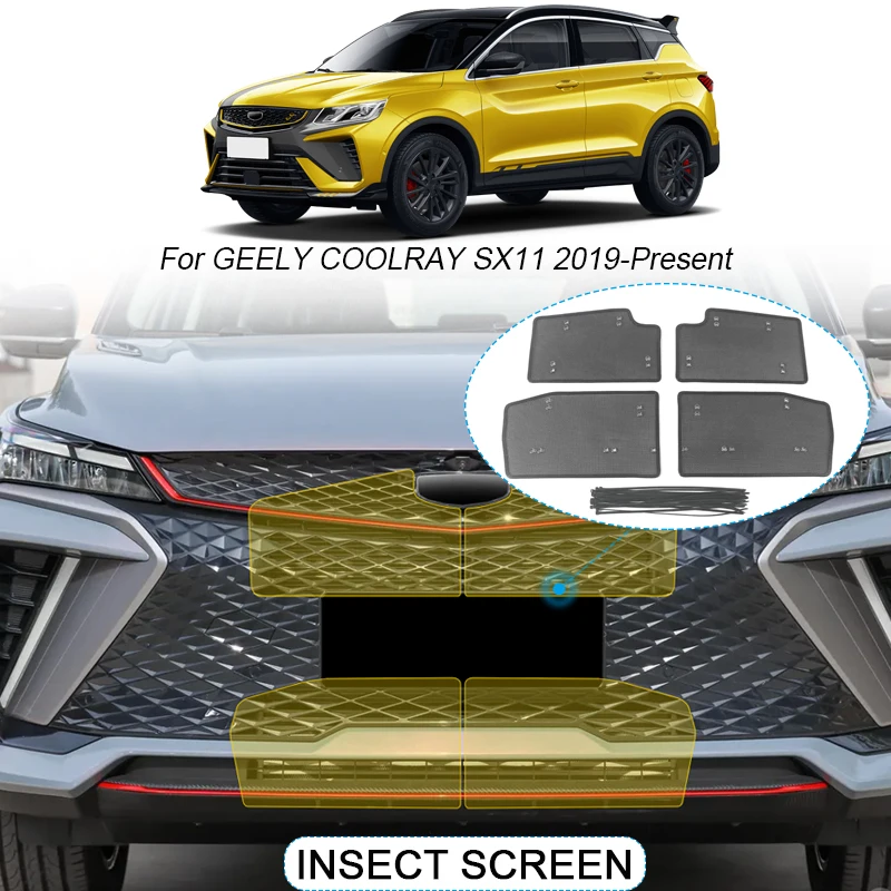 

4PCS Car Insect-proof Air Inlet Protection Cover Airin Insert Net Vent Racing Grill Filter For GEELY COOLRAY SX11 2019-2025