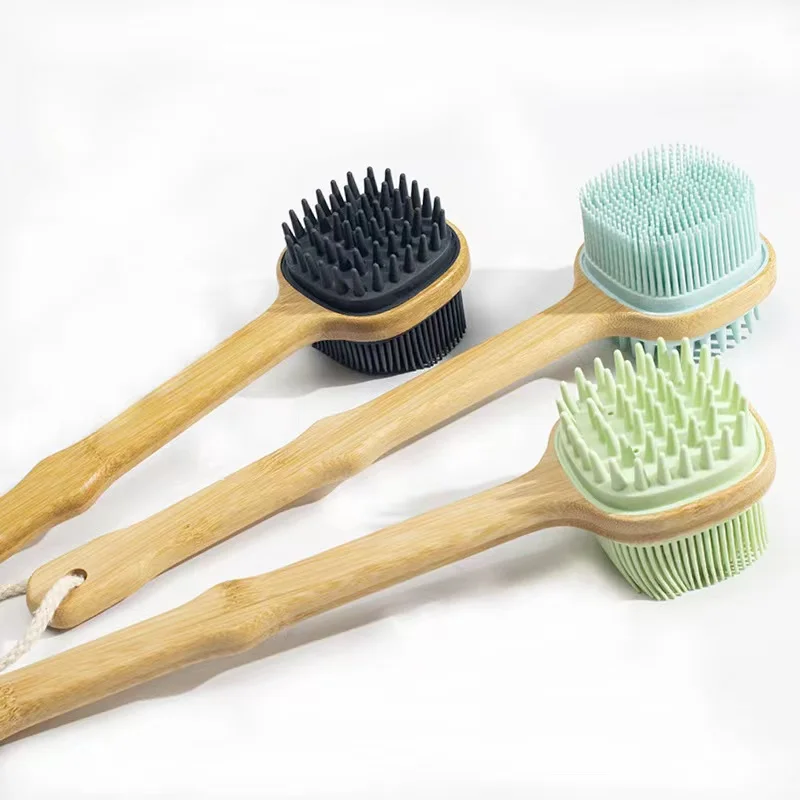 New Creative Silicone Bath Brush Bamboo Long Handle Double-sided Body Massage Shower Brushes Bathroom Accessories Back Cleaning
New Creative Silicone Bath Brush Bamboo Long Handle Double-sided Body Massage Shower Brushes Bathroom Accessories Back Cleaning