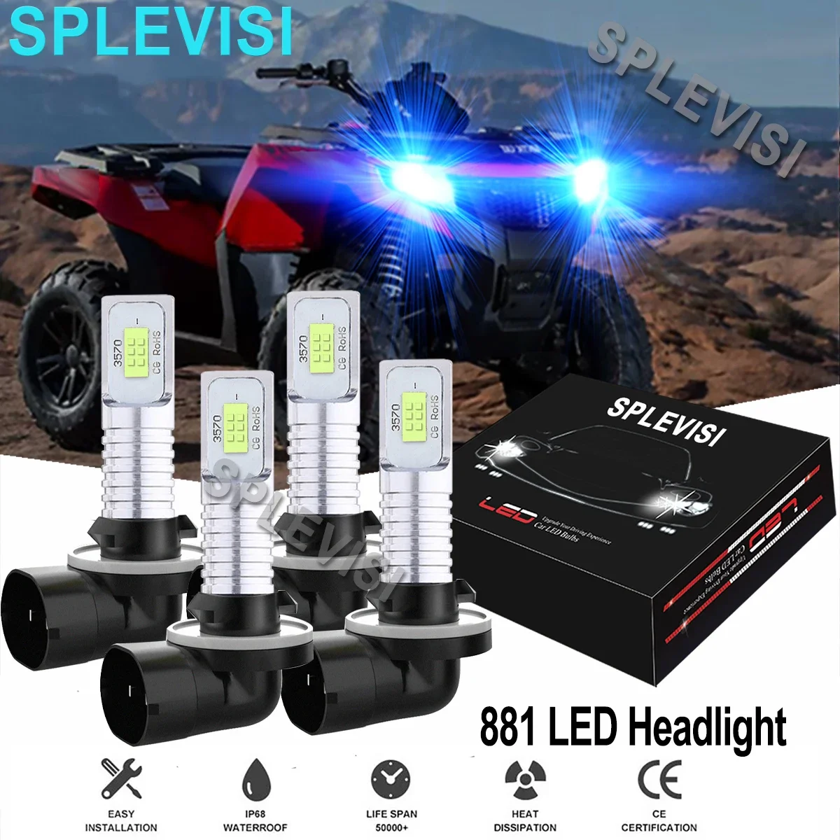 4PCS 8000K Ice Blue LED Headlight Bulbs HIGH LOW BEAM Kit For ARCTIC CAT 400 500 650 700
4PCS 8000K Ice Blue LED Headlight Bulbs HIGH LOW BEAM Kit For ARCTIC CAT 400 500 650 700