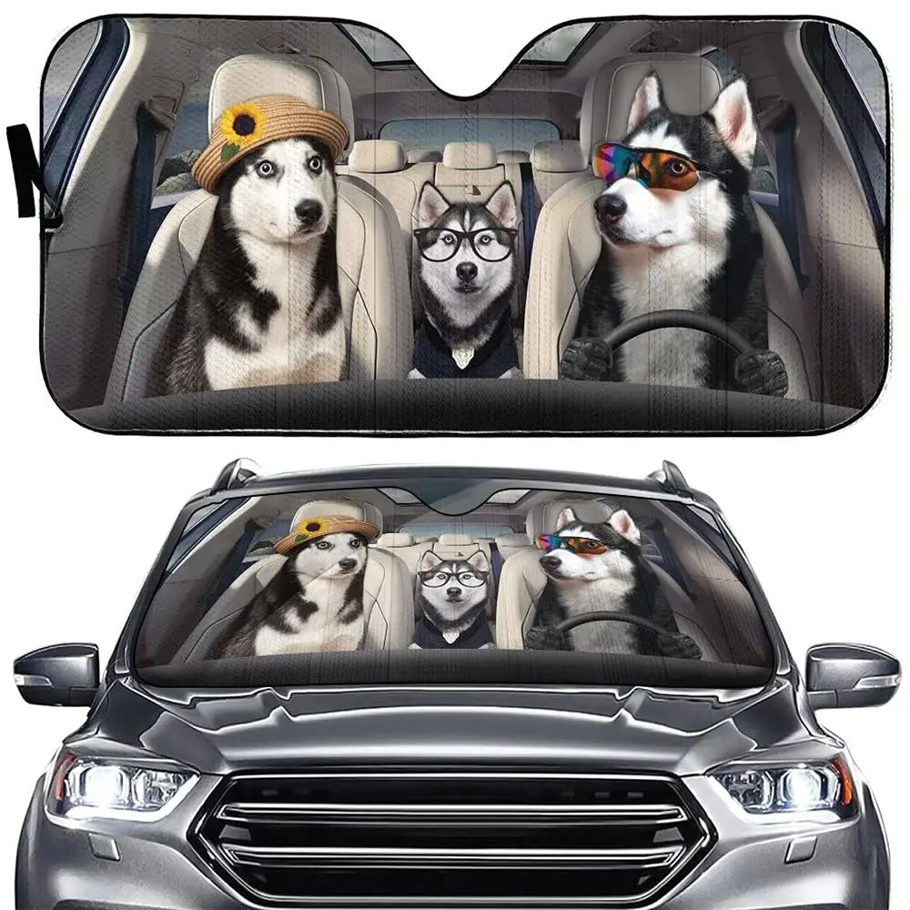 PASSE Siberia Huskie Dog Driver Car Sun Shade Pet Dog Auto Front Window Windshield Sunshade Family Animal Anti-Sunlight Automoti
PASSE Siberia Huskie Dog Driver Car Sun Shade Pet Dog Auto Front Window Windshield Sunshade Family Animal Anti-Sunlight Automoti