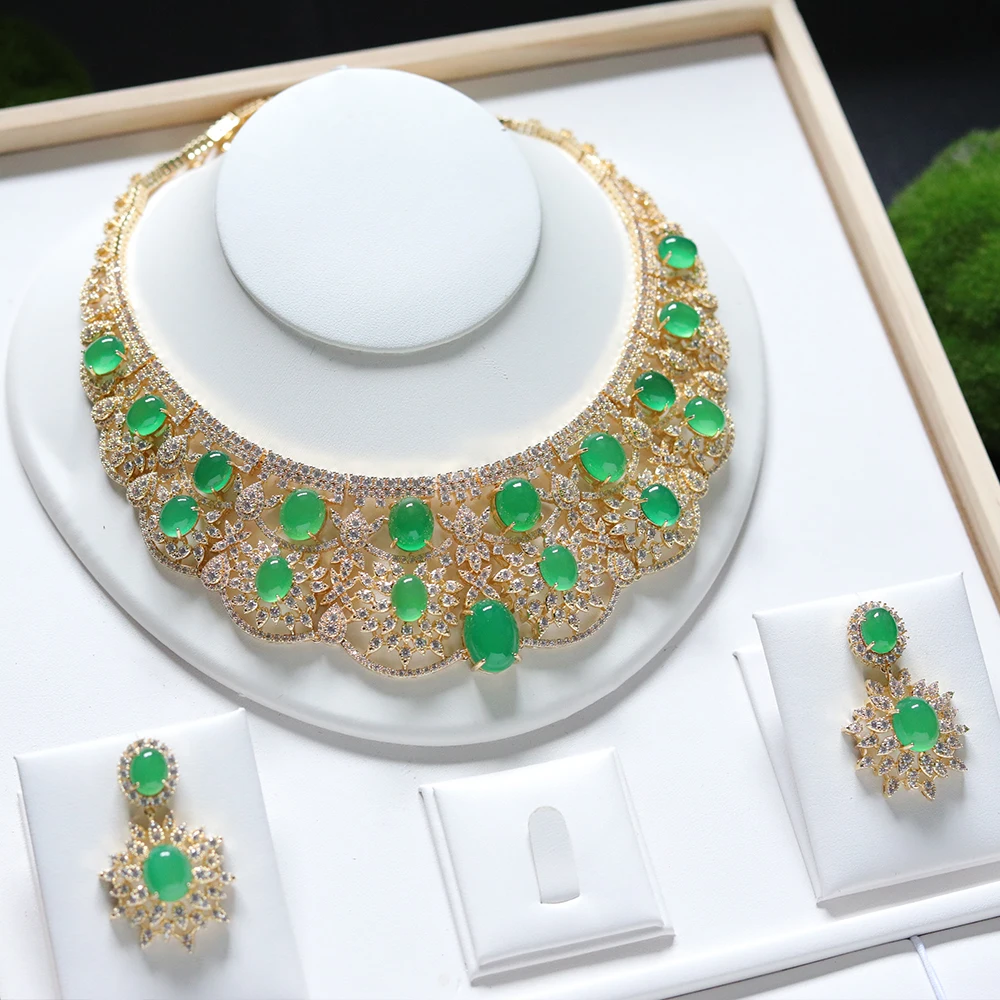 Luxury Green Necklace Sparkling Cubic Zircon 2pcs Vintage Jewelry Set for Women Wedding Golden Wedding Party Anniversary Gift 9 Mallzona S6bcd4639e11441dbba98169e12510574R Luxury Green Necklace Sparkling Cubic Zircon 2pcs Vintage Jewelry Set for Women Wedding Golden Wedding Party Anniversary Gift Mallzona