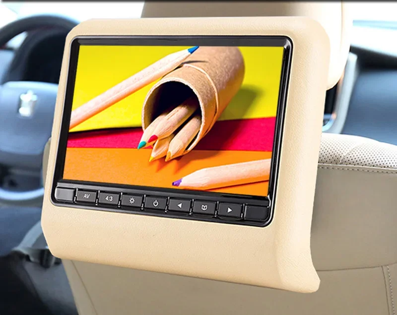

1pcs 9" car headrest monitor player with AV INPUT USB/SD/IR/FM/ wireless Games car backseat Pillow monitors 800*480 monitor car
