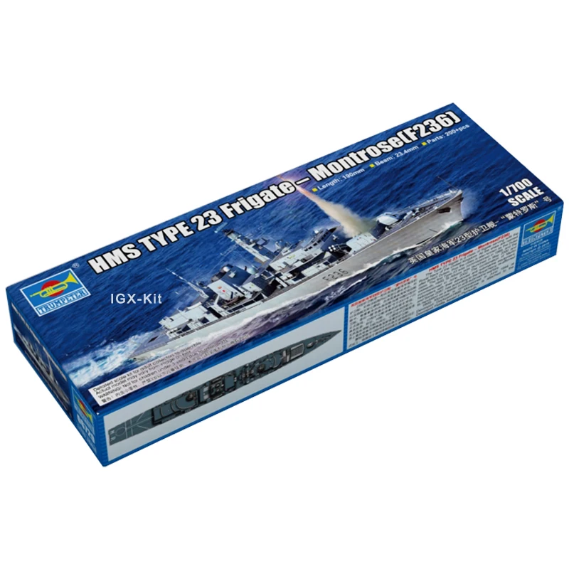 

Trumpeter 06720 1/700 Scale HMS TYPE 23 Frigate Montrose Military Ship Assembly Plastic Child Handcraft Toy Model Building Kit